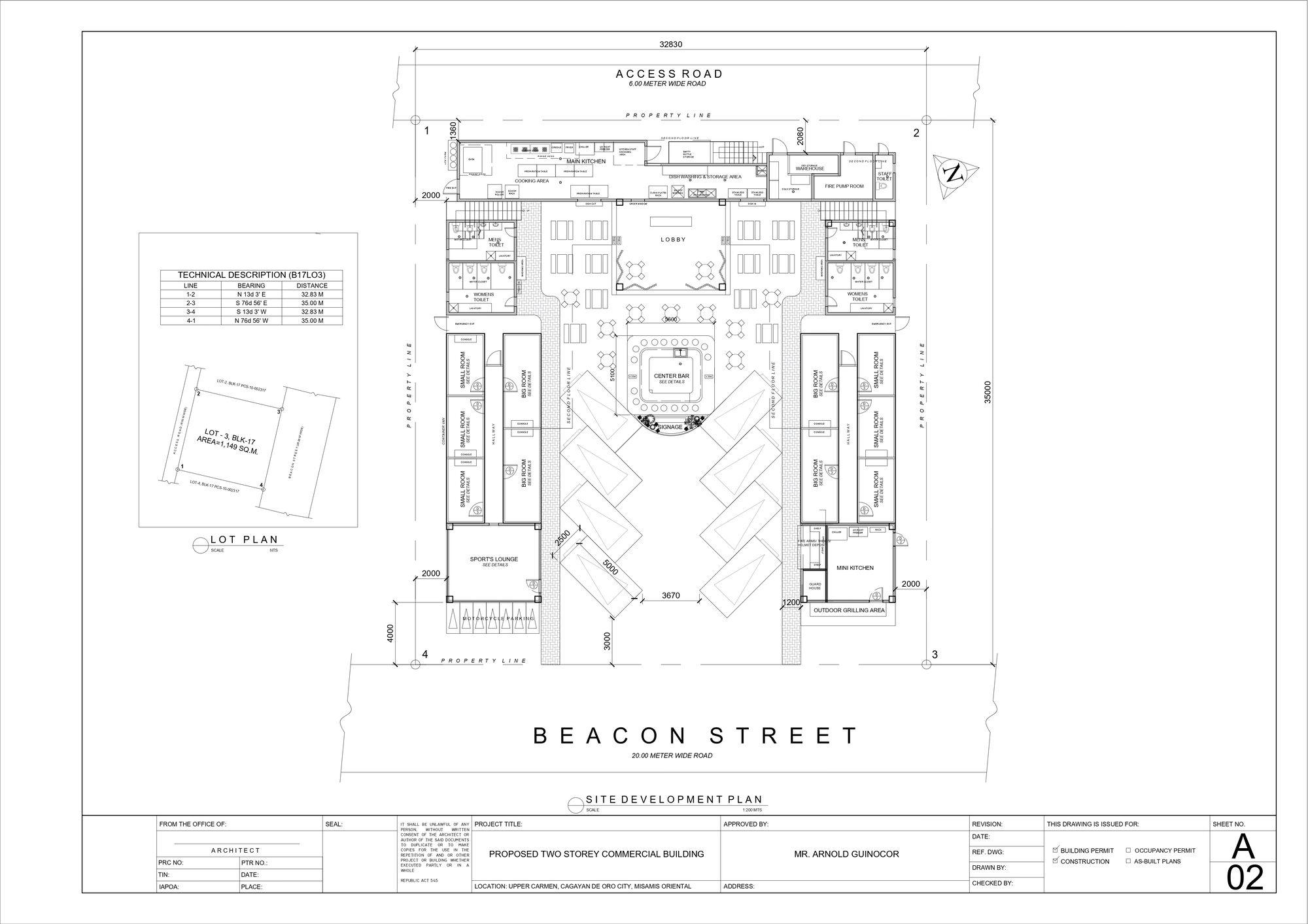 Watever Beacon Street, interior bar counter render